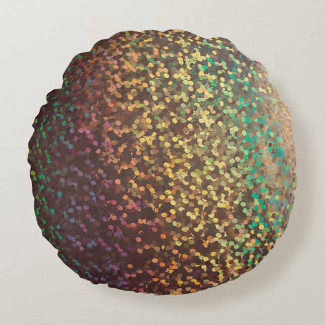 Cojín Redondo Luminoso, confetti, multicolor (Anverso)