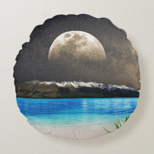 Cojín Redondo Luna Y Playa