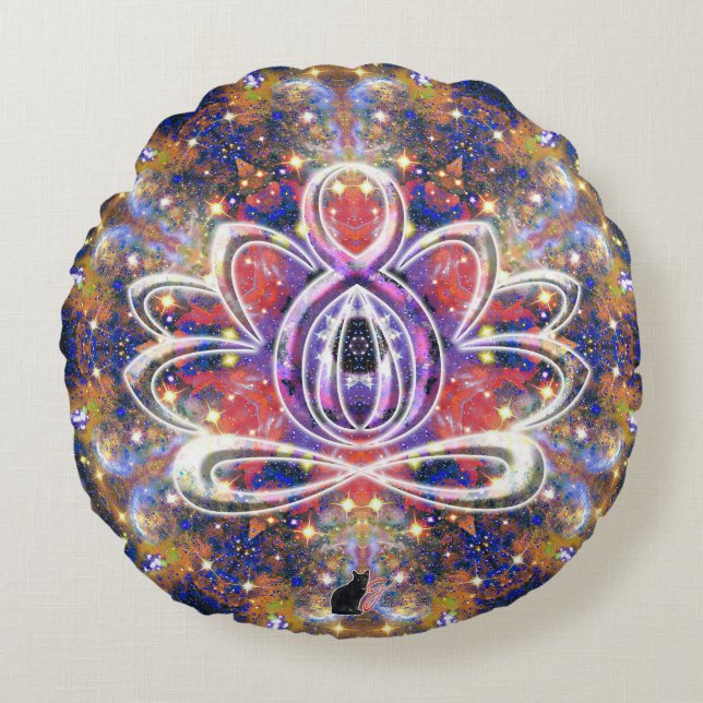 Cojín Redondo Lustre Zen Lotus Round Pillow (Anverso)