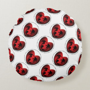 Cojín Redondo Luv-A-Bull Bulldog americano Pit Bull Heart