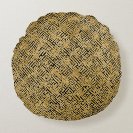 Cojín Redondo Luxury Gold Pattern ,Gold Black