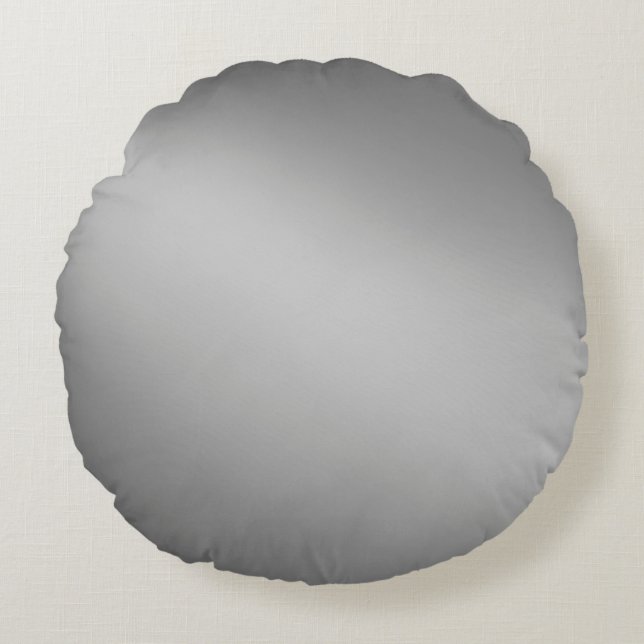 Cojín Redondo Luz de luna gris plateado monocromática oscura (Anverso)