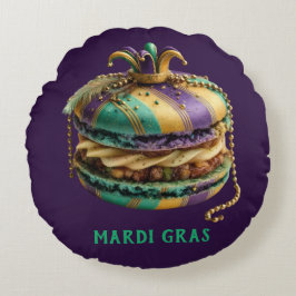Cojín Redondo Macarón Real de Mardi Gras
