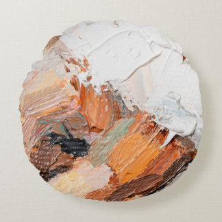 Cojín Redondo Macro. Arte abstracto. Aceite de pasta grabado en 