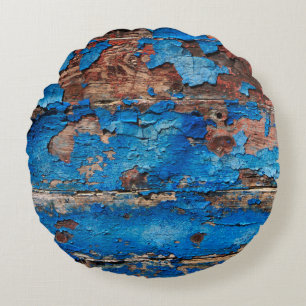 Cojín Redondo Madera azul del fondo de textura