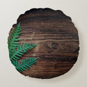 Cojín Redondo Madera de la planta de hierro grano de helecho peq