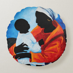 Cojín Redondo Madonna y niño - primeras palabras 2008