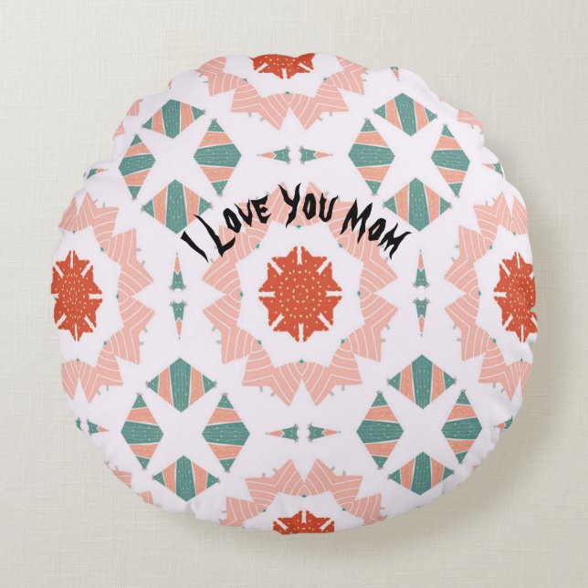 Cojín Redondo Madre Única Lujosa Ronda de Pilares (Anverso)