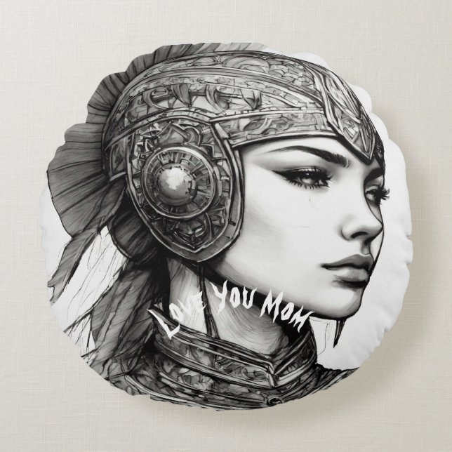 Cojín Redondo Madre Única Lujosa Ronda de Pilares (Anverso)