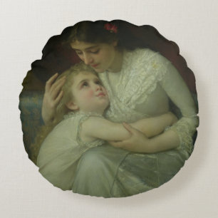 Cojín Redondo Madre y niño (aceite en lona)