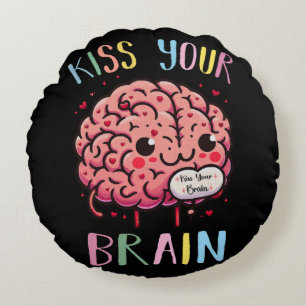 Cojín Redondo Maestra Besa Tu Cerebro