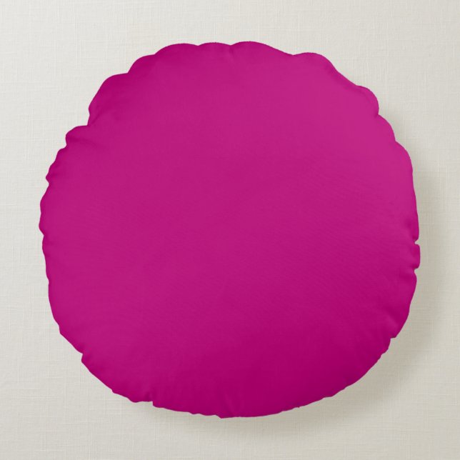 Cojín Redondo Magenta (color sólido) (Anverso)