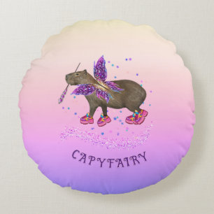Cojín Redondo Magia de Capybara Hada