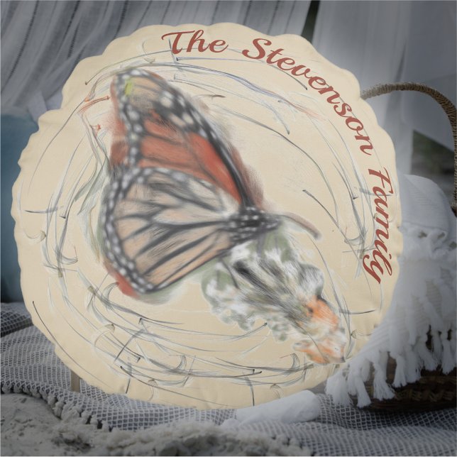 Cojín Redondo Magia de la familia de las mariposas (Subido por el creador)