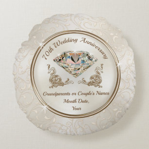 Cojín Redondo Magnífico regalo personalizado de 70 años