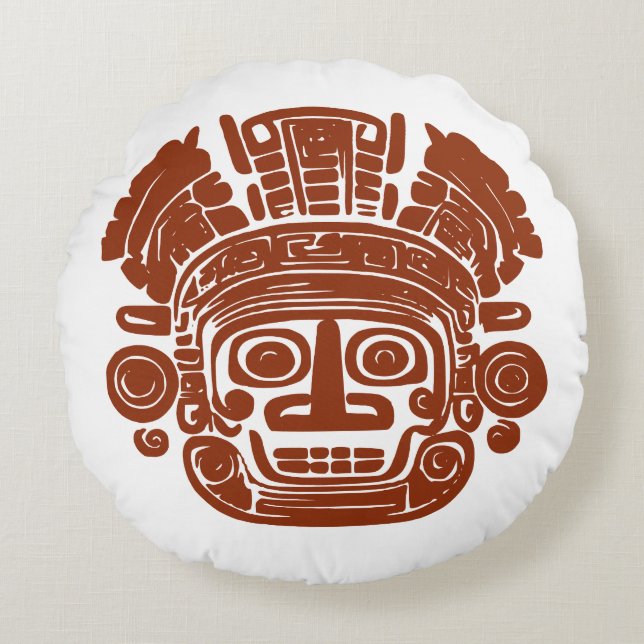 Cojín Redondo MAGUA | GUArdian de estilo MAya (Anverso)