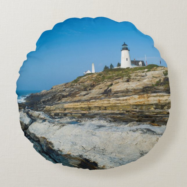 Cojín Redondo Maine, Pemaquid Point, Faro de Pemaquid Point (Anverso)
