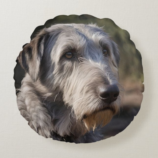 Cojín Redondo "majestad no impresionada: la mirada estoica de lo (Anverso)