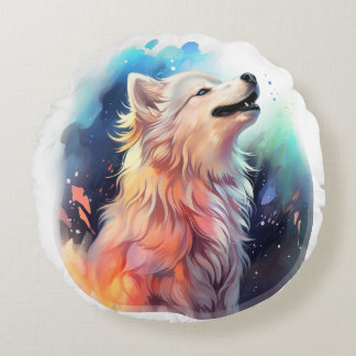 Cojín Redondo Majestic Fluffy Wolf Pillow