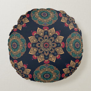 Cojín Redondo Majestic Mandala Muse Round Pillow