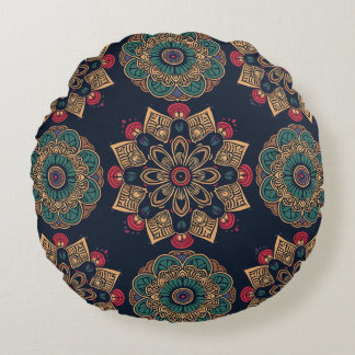 Cojín Redondo Majestic Mandala Muse Round Pillow