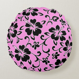 Cojín Redondo Malia Hibiscus Estampado Pareau Hawaiano