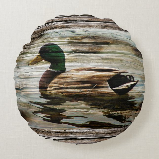 Cojín Redondo Mallard Duck (Anverso)