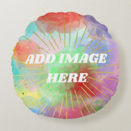 Cojín Redondo Mamá Abuela Colorida color de las nubes de verano