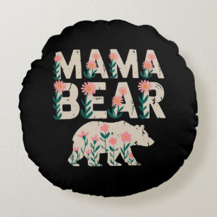 Cojín Redondo Mama Bear - Fuerza floral y amor