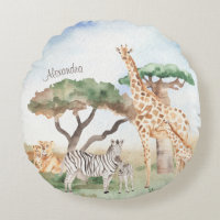 Mami acuarela y animales africanos bebés