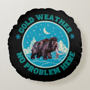 Cojín Redondo Mamut de Clima Frío Humor Invernal