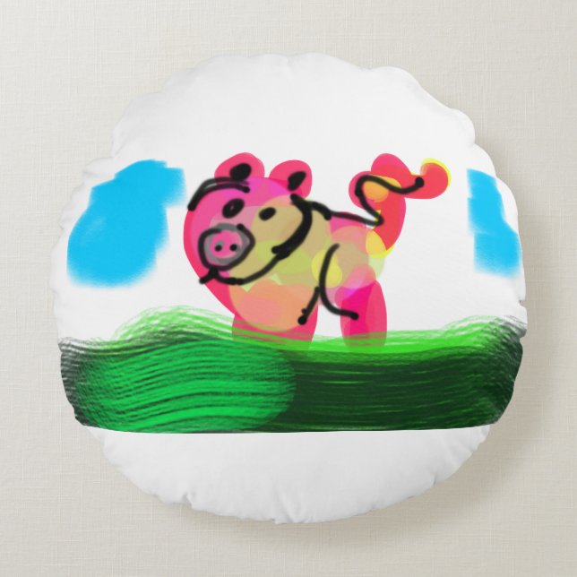 Cojín Redondo Manantial de cerdo  (Anverso)