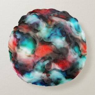 Cojín Redondo Manchas de estilo cráter con efecto de mosaico cua