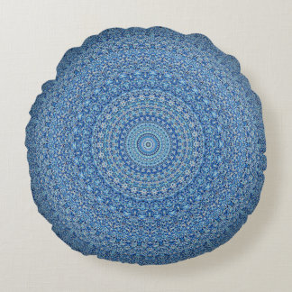 Cojín Redondo Mandala azul