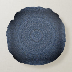 Cojín Redondo Mandala azul - HAMbWG