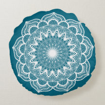 Mandala Blanco sobre Fondo Azul