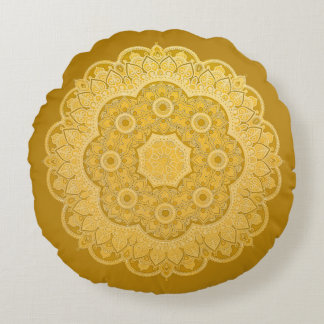 Cojín Redondo Mandala dorada