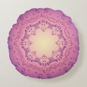 Cojín Redondo Mandala floral étnica