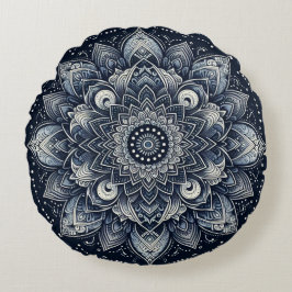 Cojín Redondo Mandala Índigo 