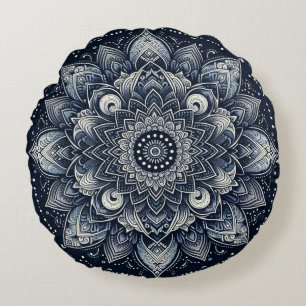 Cojín Redondo Mandala Índigo