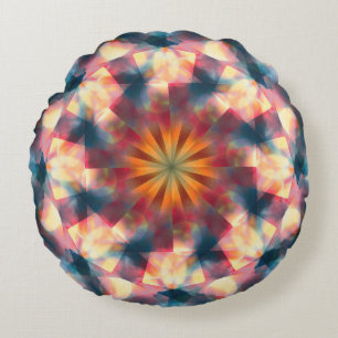 Cojín Redondo Mandala psicodélica de Kaleidoscópico de Prisma