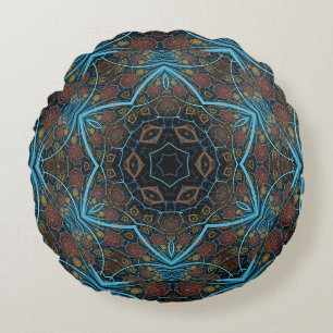 Cojín Redondo Mandala Rosette Boho Patrón de Dandy estilo bohemi