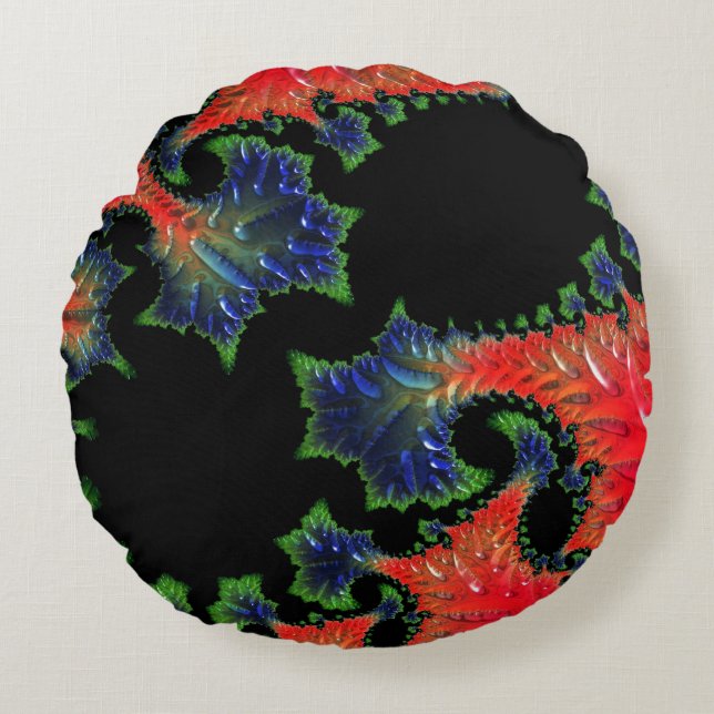 Cojín Redondo Mandelbrot Garden Round Cushion (Anverso)