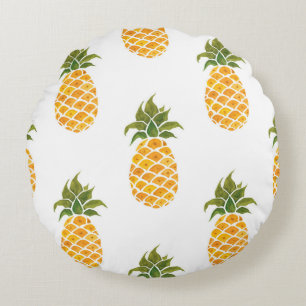 Cojín Redondo Mano acuarela pintada con frutos exóticos marinero