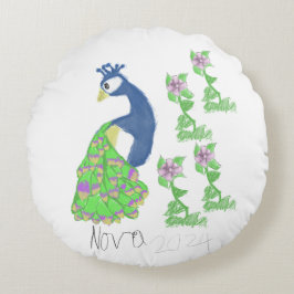 Cojín Redondo Mano de pavo real especial Nova