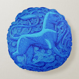 Cojín Redondo manticore en azul