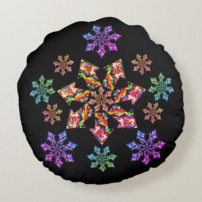 Cojín Redondo Mantis de siete estrellas (Reverso)