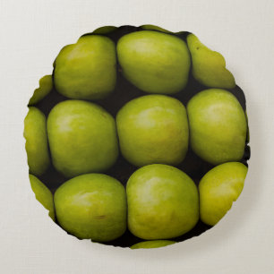 Cojín Redondo Manzanas fruta alimento manzanas verdes