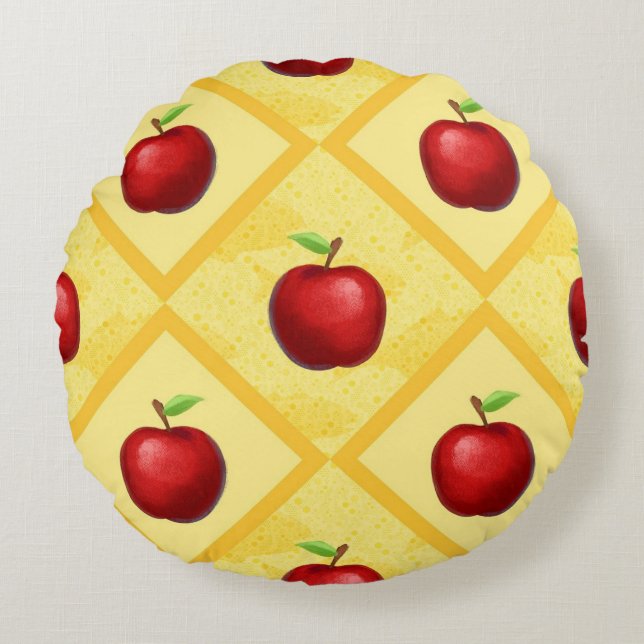 Cojín Redondo ¡Manzanas, manzanas, manzanas! (Anverso)