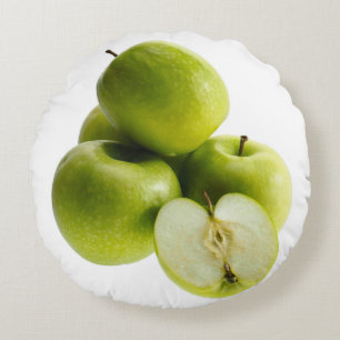 Cojín Redondo "Manzanas verdes" Foto Cute. Comprar ahora